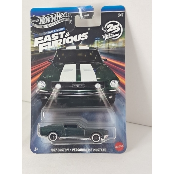 Hot Wheels 1:64 Fast Furious Dream Lineup - Custom Ford Mustang 1967 green